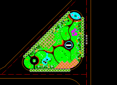 某三角島綠化設(shè)計圖紙免費下載 - 園林綠化及施工