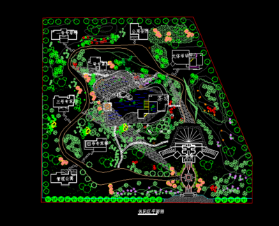 某鄉(xiāng)鎮(zhèn)整體規(guī)劃綠化平面施工圖