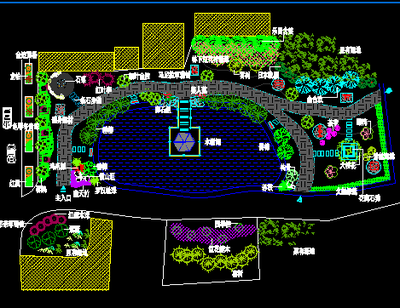 小游園綠化設(shè)計圖紙免費下載 - 園林綠化及施工